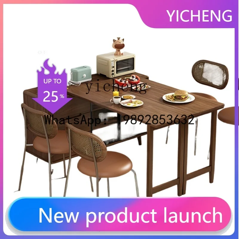 

Folding Table Sideboard Cabinet Wall Locker Simple Rotating Telescopic Table Home Bar Counter Kitchen Island