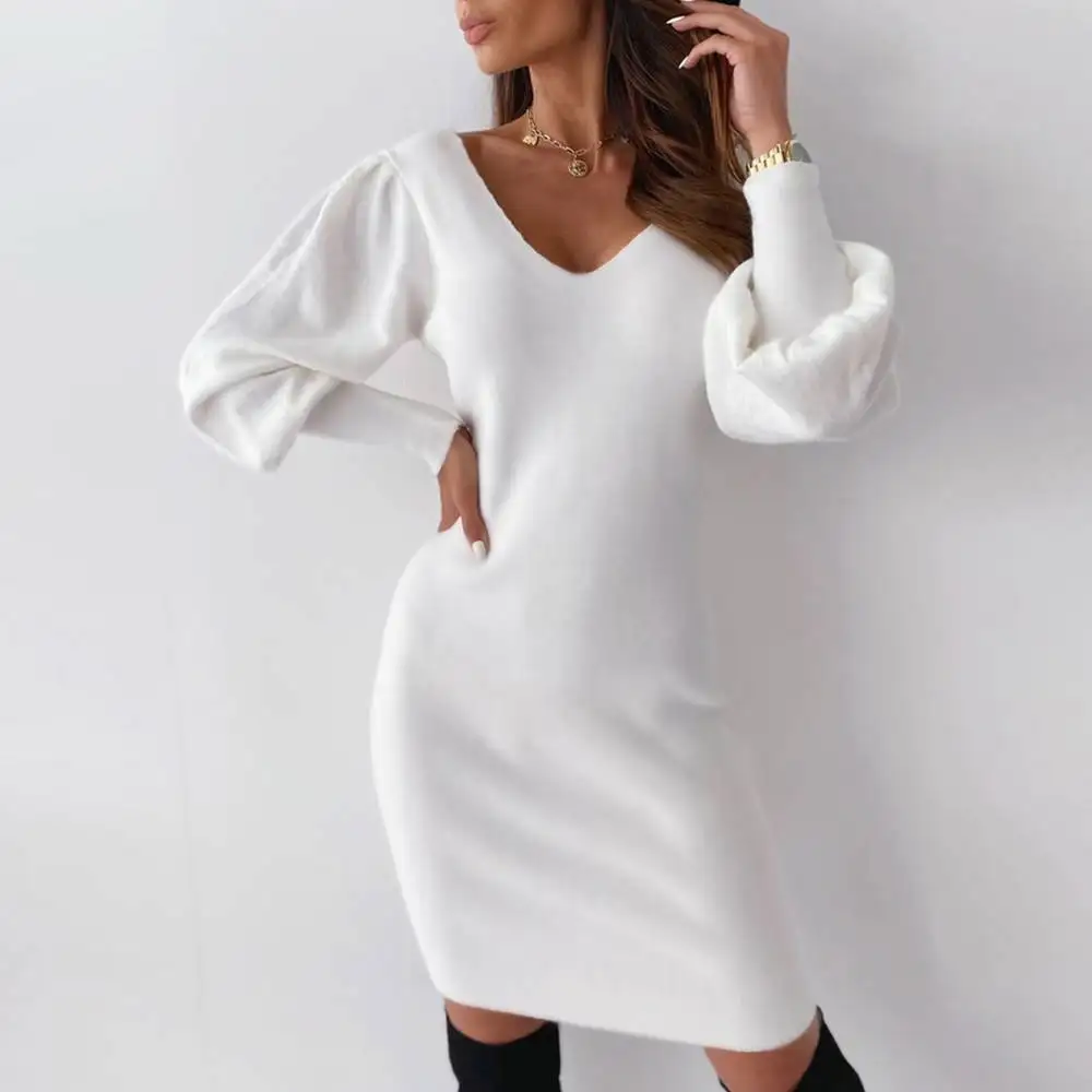 Elegant Mini Dress for Women 2023 Evening Party Vestidos Formal Occas Dress Femal Clothing Slim Fit Black White  Sexy Club Dress