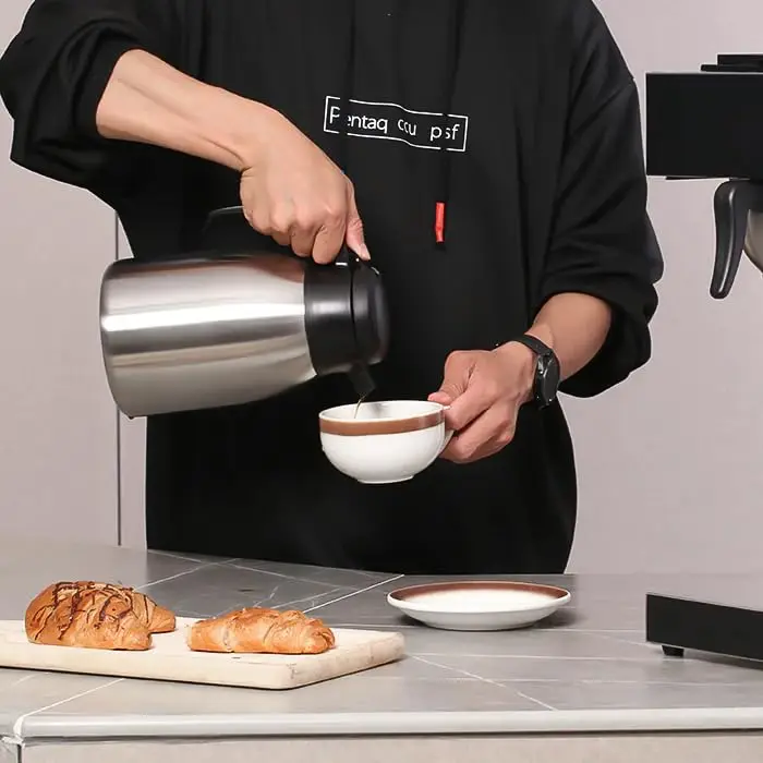 إبريق قهوة حراري 74 أونصة، ترمس لمدة 12 ساعة، إبريق معزول من الفولاذ المقاوم للصدأ للحفاظ على القهوة الساخنة/الباردة والشاي والماء والتجفيف