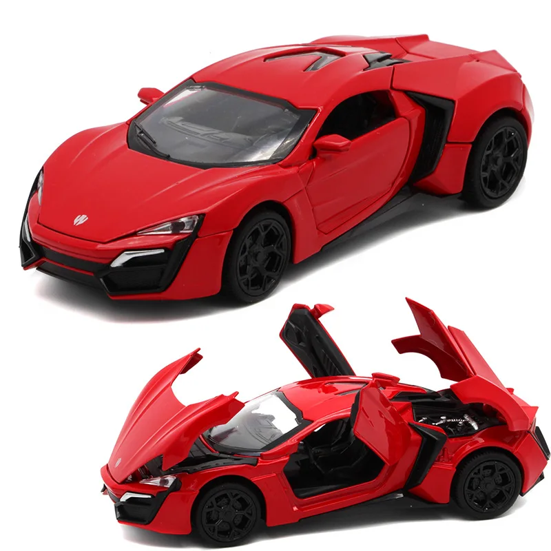 1: 32 Lykan sport Fast and Furious 7 Alloy Car Model Diecasts Toy With Sound and Light Vehicles Decoration Toys For Kids Gift