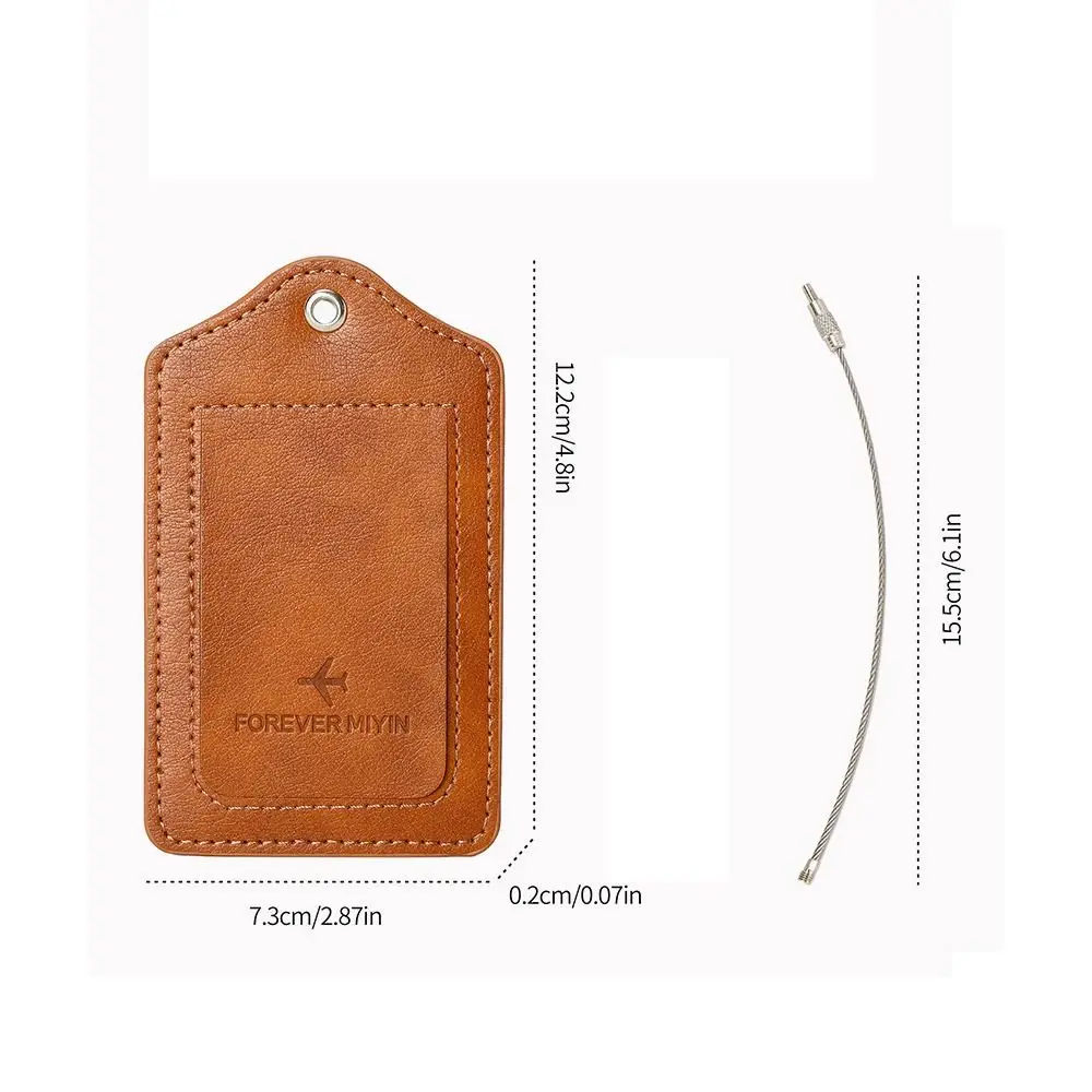 Privacy Protection Cover Leather Luggage Tags Versatile Anti Loss Wire Rope Loop Baggage Tag Waterproof Boarding Pass