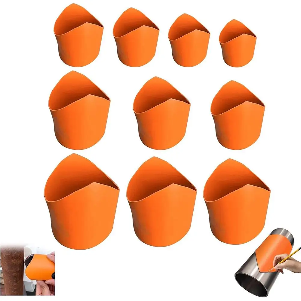 10pcs Round Tube Saddle Mouth Marking Tools Metal Pipes Cutting Guide for Miter Installation Tools Arc Edge Contour Cut Guides