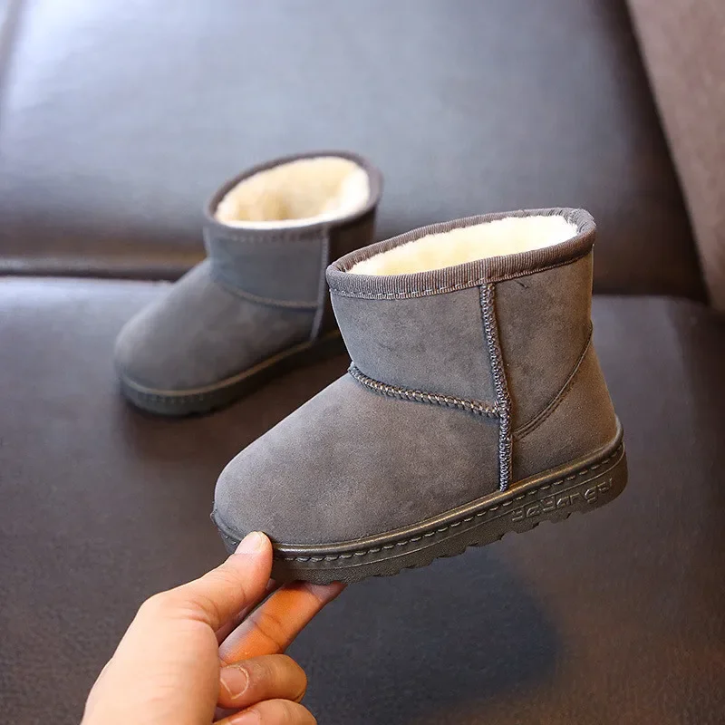 Toddler Casual Shoes for Girls Winter Plush Wam Snow Boots Fashion Flat Bottom Baby Boys Ankle Boots Children Botas Infantil