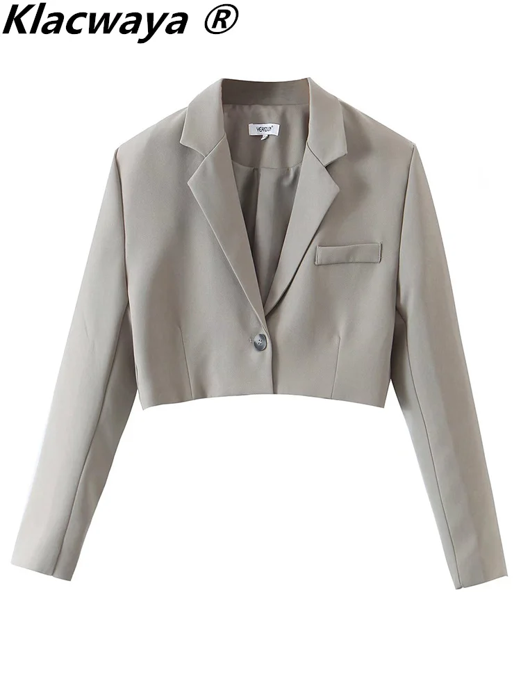 Klacwaya conjunto de terno feminino elegante blazer ternos conjuntos mulher 2 peças calças ternos para mulher 2022 curto blazers