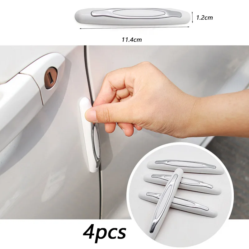 4Pcs Car Door Edge Adhesive Door Protection Anti-Collision Strip Friction Strip Anti-Collision Adhesive Anti Scratch Accessory