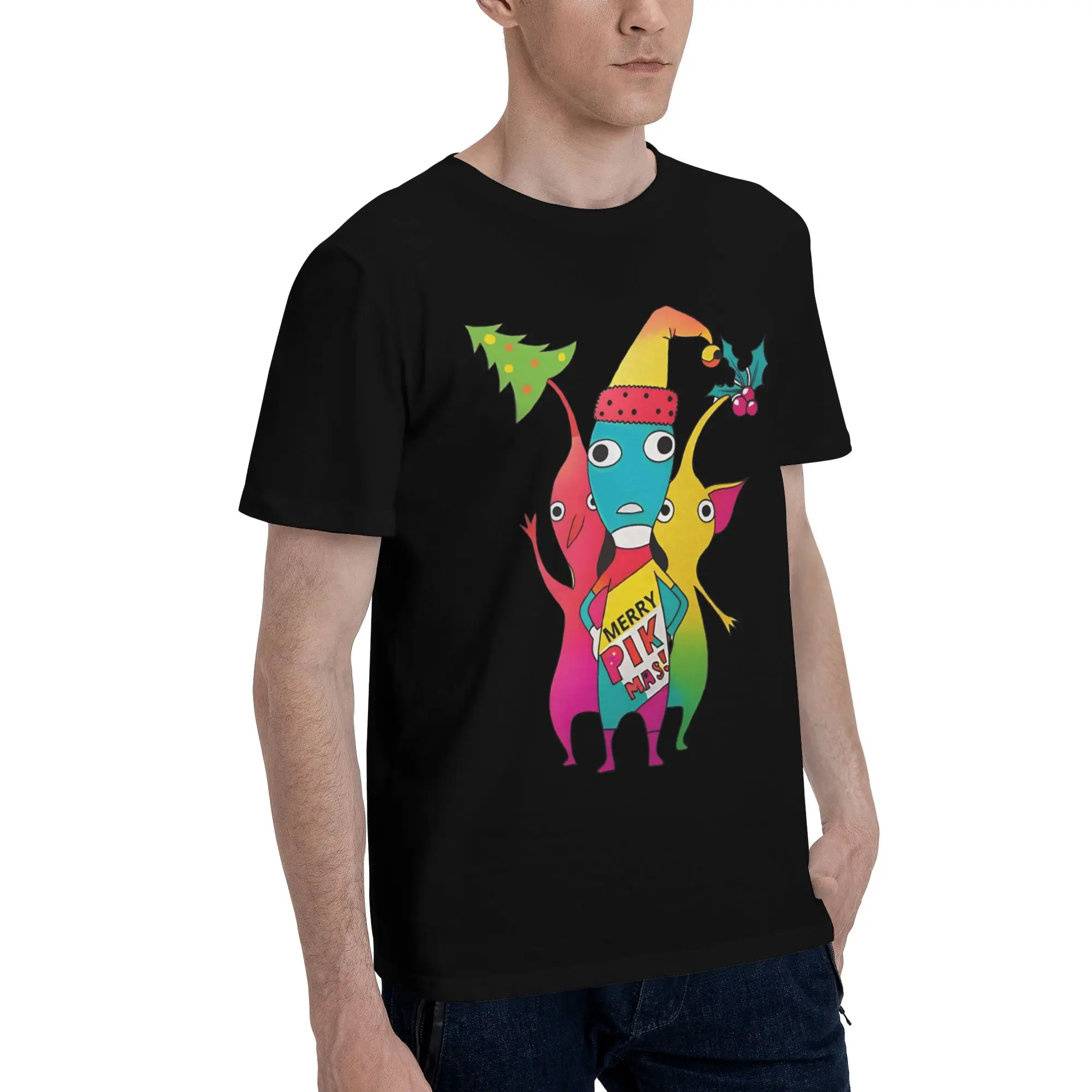 pikmin play Men T Shirts Pikmin  Novelty Tees Short Sleeve O Neck 100% Cotton Gift Idea Clothes T-Shirt