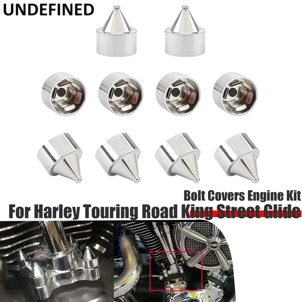 

Bolts Cap Chrome For Harley Twin Cam Sportster Touring Dyna Softail Head Bolt Cover Engine Schrauben Topper Motorcycle 10pcs