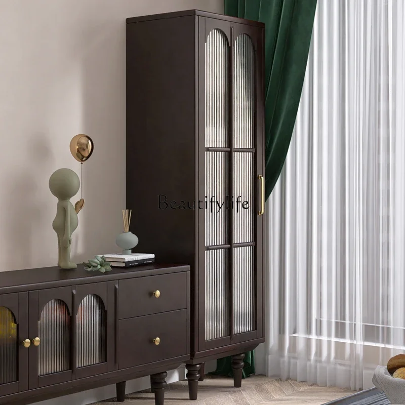 

yj5 French Style Pure Solid Wood Bookshelf Simple American Style Large Capacity Storage Wine Cabinet