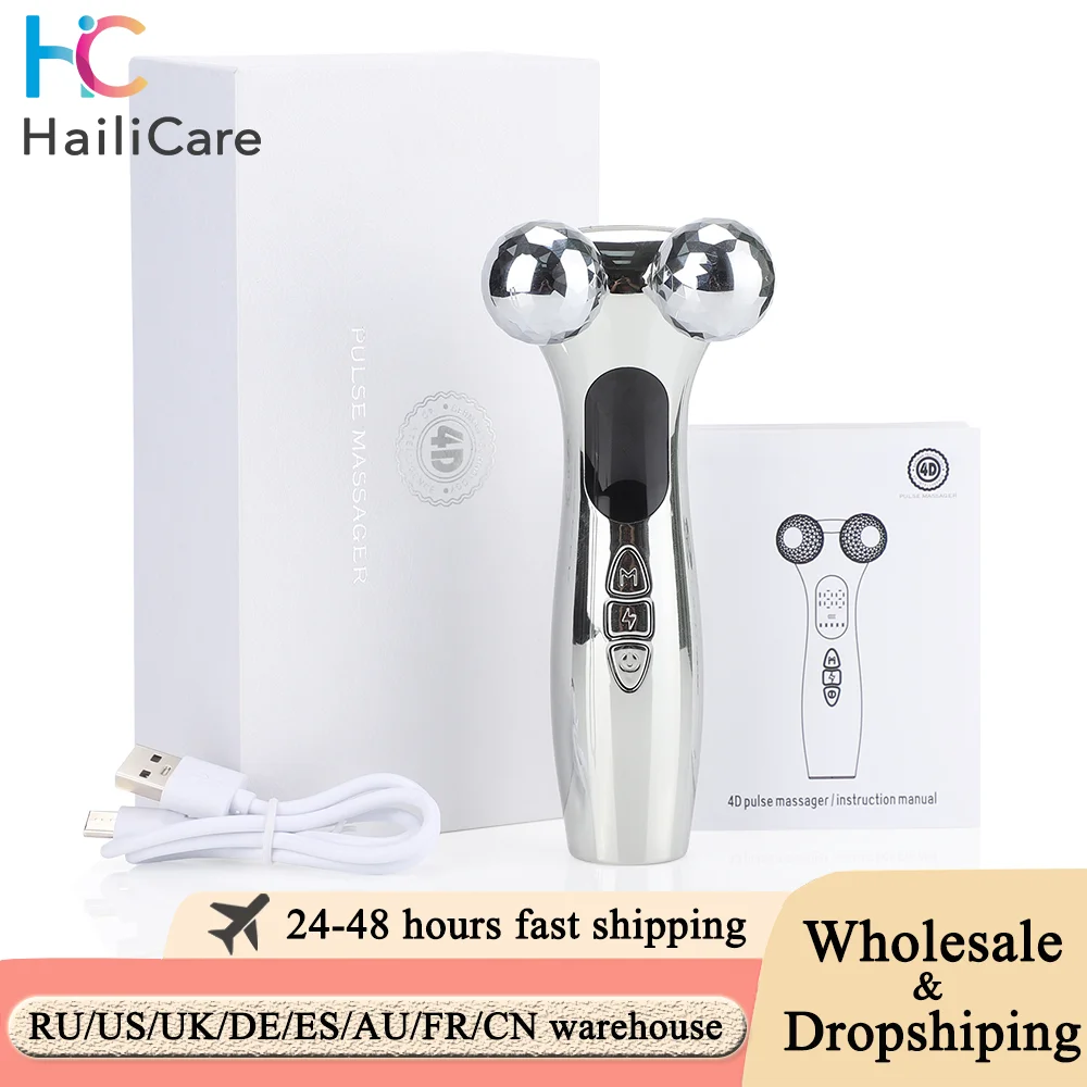 EMS Facial Massager Roller Microcurrent Face Lifting Machine V-Face Roller Massager Skin Rejuvenation Anti-Wrinkle Beauty Device