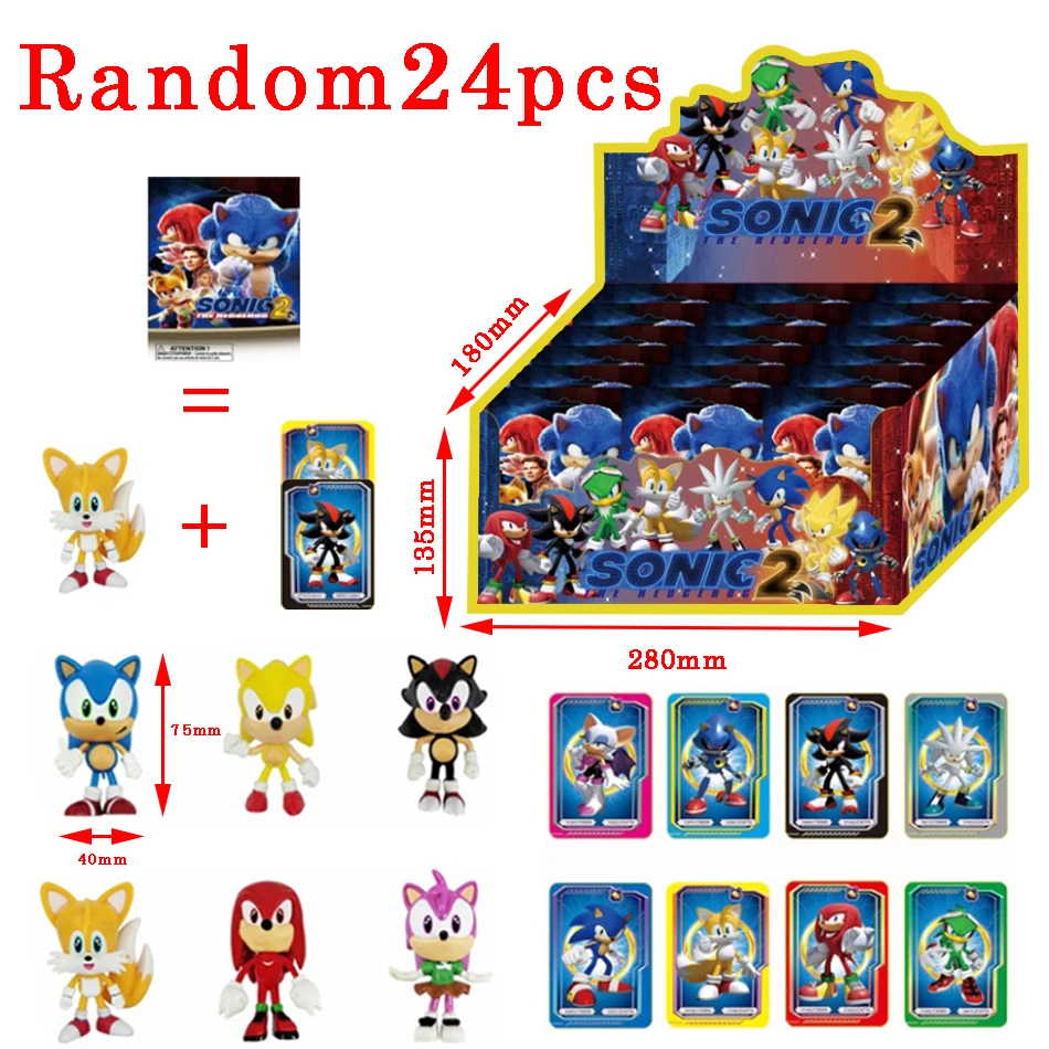 Caja Sorpresa con Figuras de Anime Estilo Sonic, 2-24 Piezas, Modelo Coleccionable, Regalo de Cumpleaños para Niños y Adultos, En Stock
