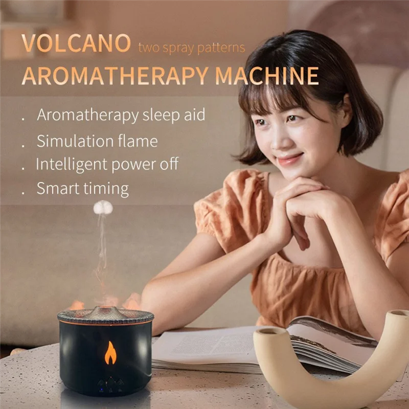 

AA01-Flame Full Of Cracks Small Volcano Household Sprayer Fragrance Machine Silent Aroma Deodorizer