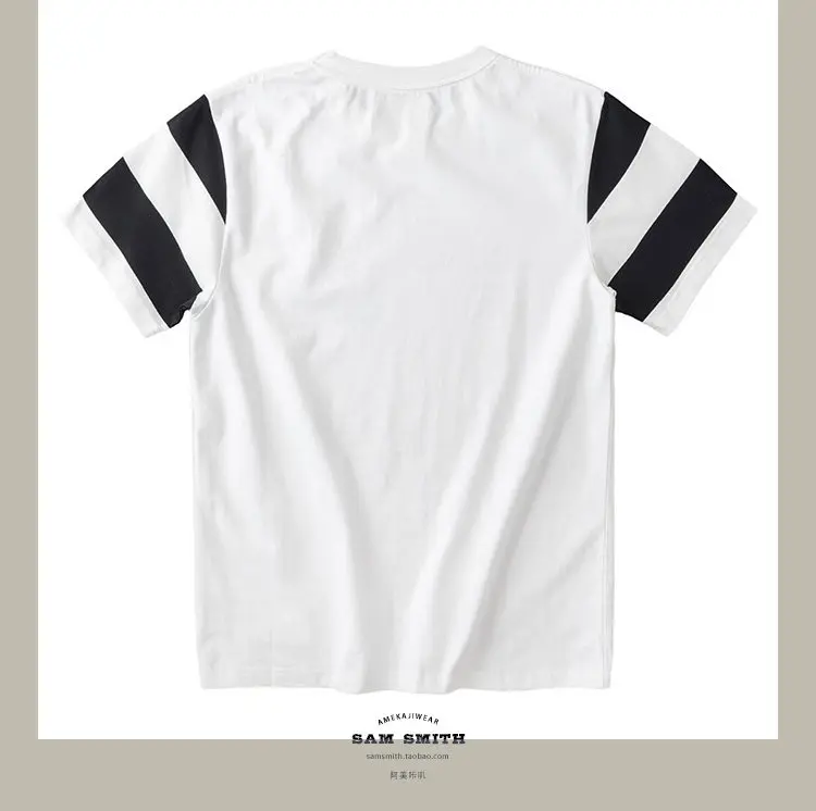 2026 Summer New American Retro Heavyweight Short-sleeved Motorcycle Printed T-shirt Men's Fashion 100% Cotton Washed Casual Top