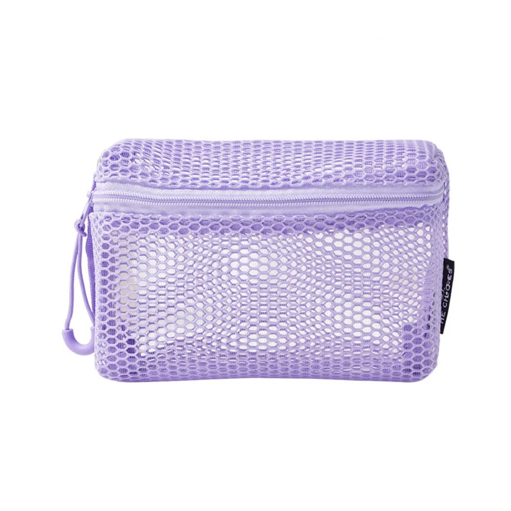 حقيبة تخزين كاجوال من النايلون محمولة باليد مع سحاب حقيبة مستحضرات التجميل شبكية متعددة الأغراض للنساء