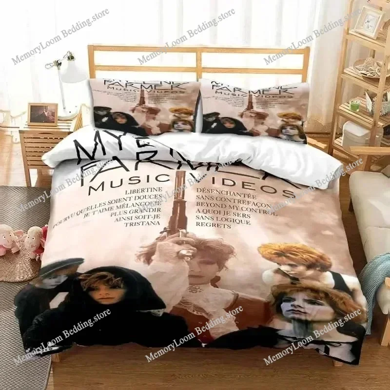 Singer Album Trendy Mylene Farmer Bedding Set Twin/Queen Size Duvet Cover Pillowcase Soft Cozy Home Textile Set Luxury Gift