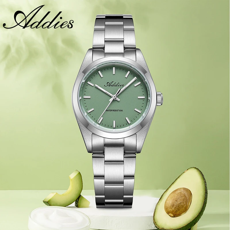 ADDIES Quartz Woman Watch 31mm Sapphire Crystal BGW9 Luminous Stainless Steel Wristwatch Fashion 50m Waterproof  Watch for Women