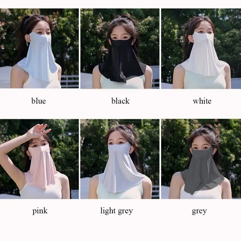 Outdoor Zonnebrandcrème Masker Dames Ijs Zijde Traceless Masker UV-bescherming Zomer Fietsen Zonbescherming Ademend Dunne Cover Gezicht