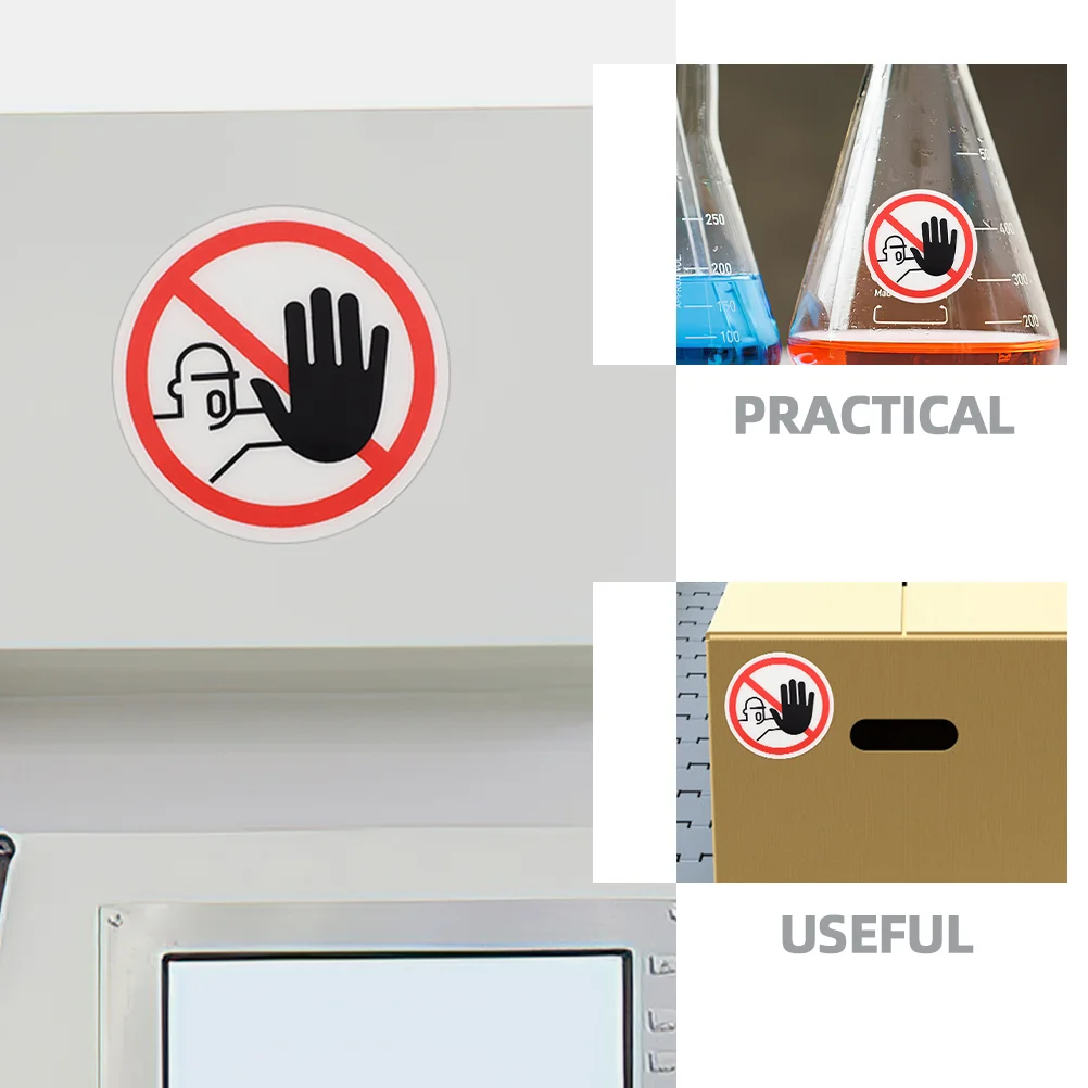 4 Pcs Nail Sticker Stickers Safety Signs Label Do Not Touch Machine Caution Equipment Use Hand Warning Adhesive Decal Security