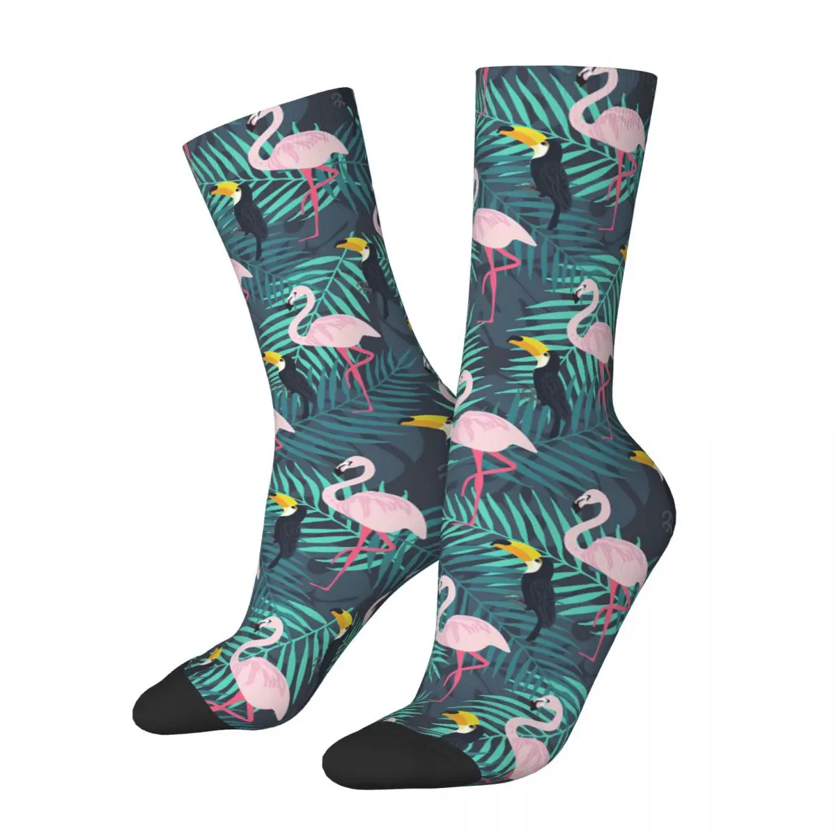 Flamingos และ Toucans รูปแบบไม่มีรอยต่อถุงเท้าผู้ใหญ่,Unisex ถุงเท้าผู้ชายถุงเท้าผู้หญิงถุงเท้า