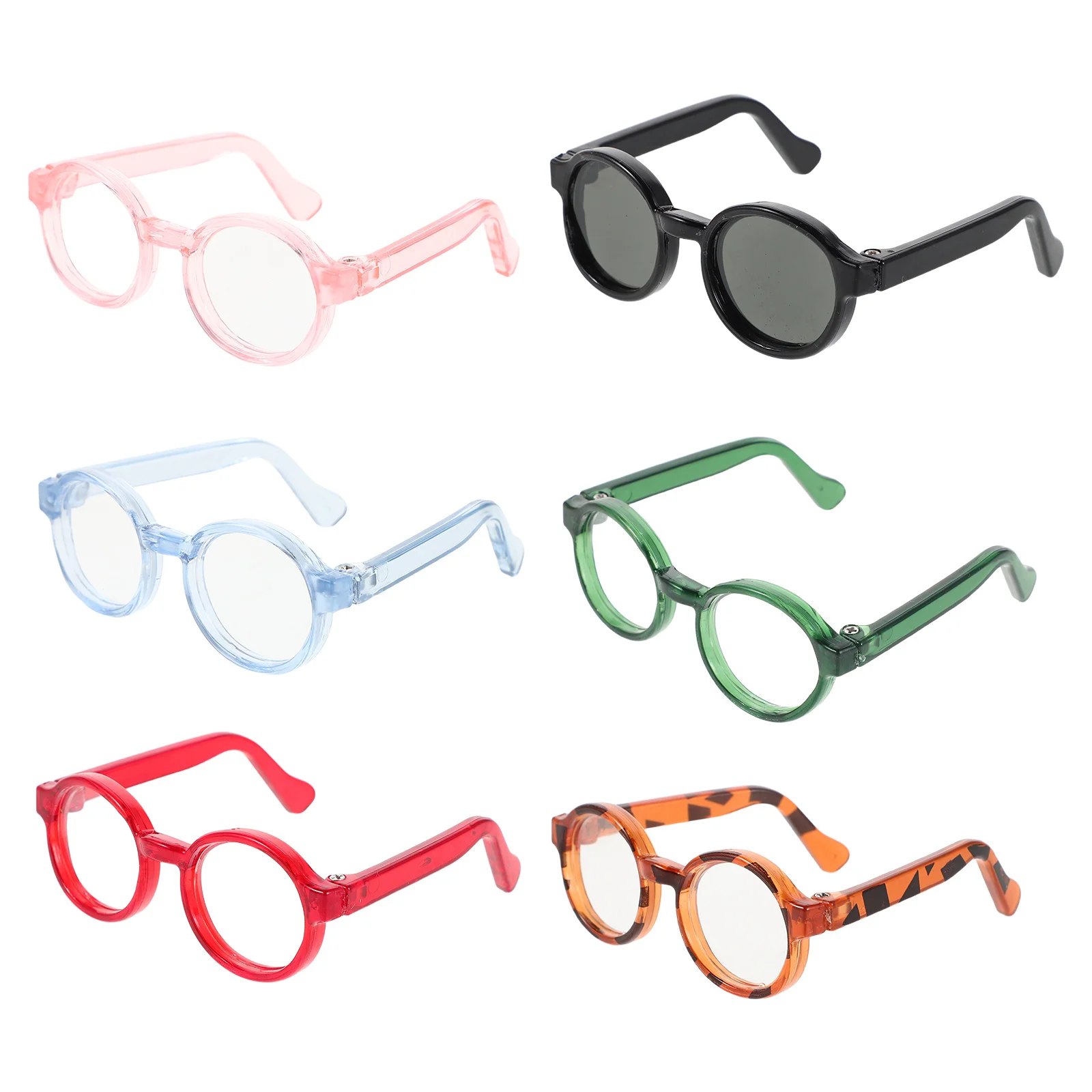 

6pcs Mini Glasses Cute Plastic Eyewear For Dress Up Accessories Decorative Tiny Sunglasses Kids Party Photography Crafts