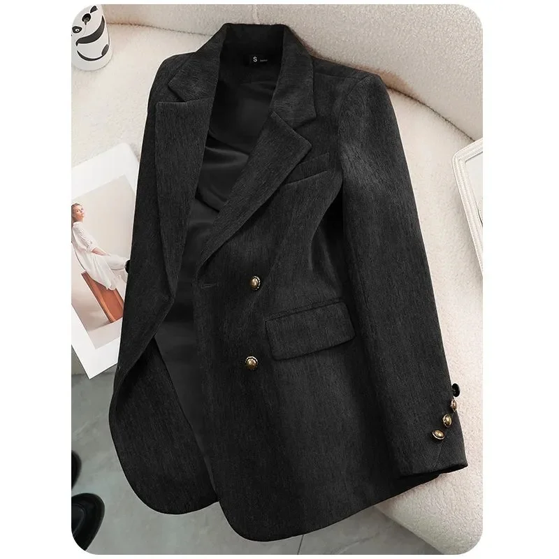 2025 New Spring Women's Coat Autumn/Winter High Fashion Design Sense Versatile Herringbone Pattern Suit Jacket Casual Tops