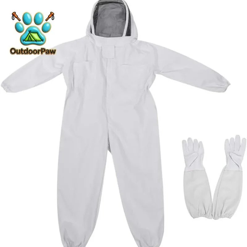 Beekeeping anti-beekeeping suit thickened space  + sheepskin canvas gloves beekeeping  one-piece anti-beekeeping