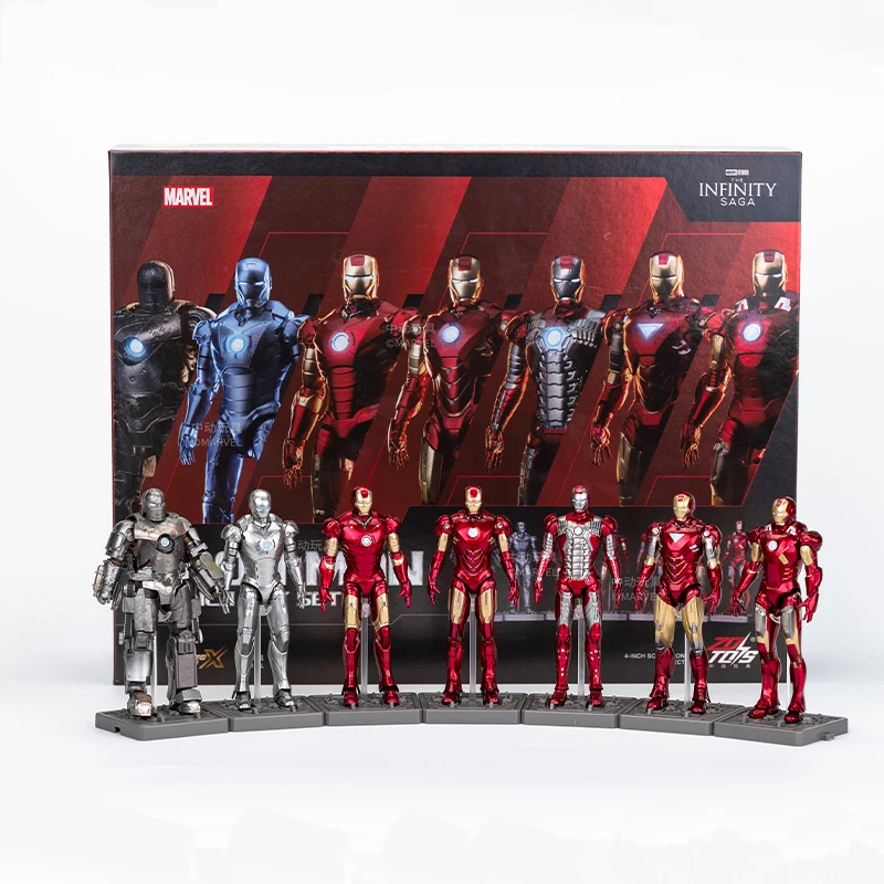 4 Zoll Original 1/10 ZD Toys Iron Man Actionfigur MK1 MK2 MK3 MK4 MK5 MK6 MK7 Tony Stark Anime Puppe Modell Kinder Geburtstagsgeschenk – Detail 21
