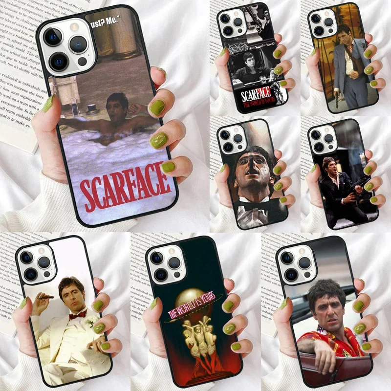 Scarface-Tony Montana Capa de Telefone para iPhone, Capa Traseira, iPhone 15, 14, 12, 13 Mini, 6, 7, 8 Plus, X, XS, XR, 11 Pro Max, SE, 2020