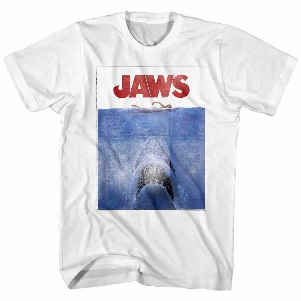 Jaws Vintage Movie Poster Men's T Shirt Shark Attack Cover Picture Spielberg