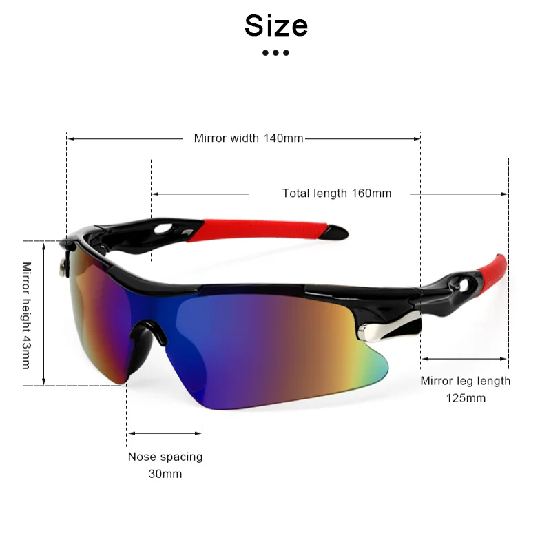 Multicolor Ciclismo Óculos para Homens e Mulheres, Outdoor Sport Riding, Windproof Eyewear, MTB Óculos de sol, Road Bicycle Sunglasses, Novo, UV400