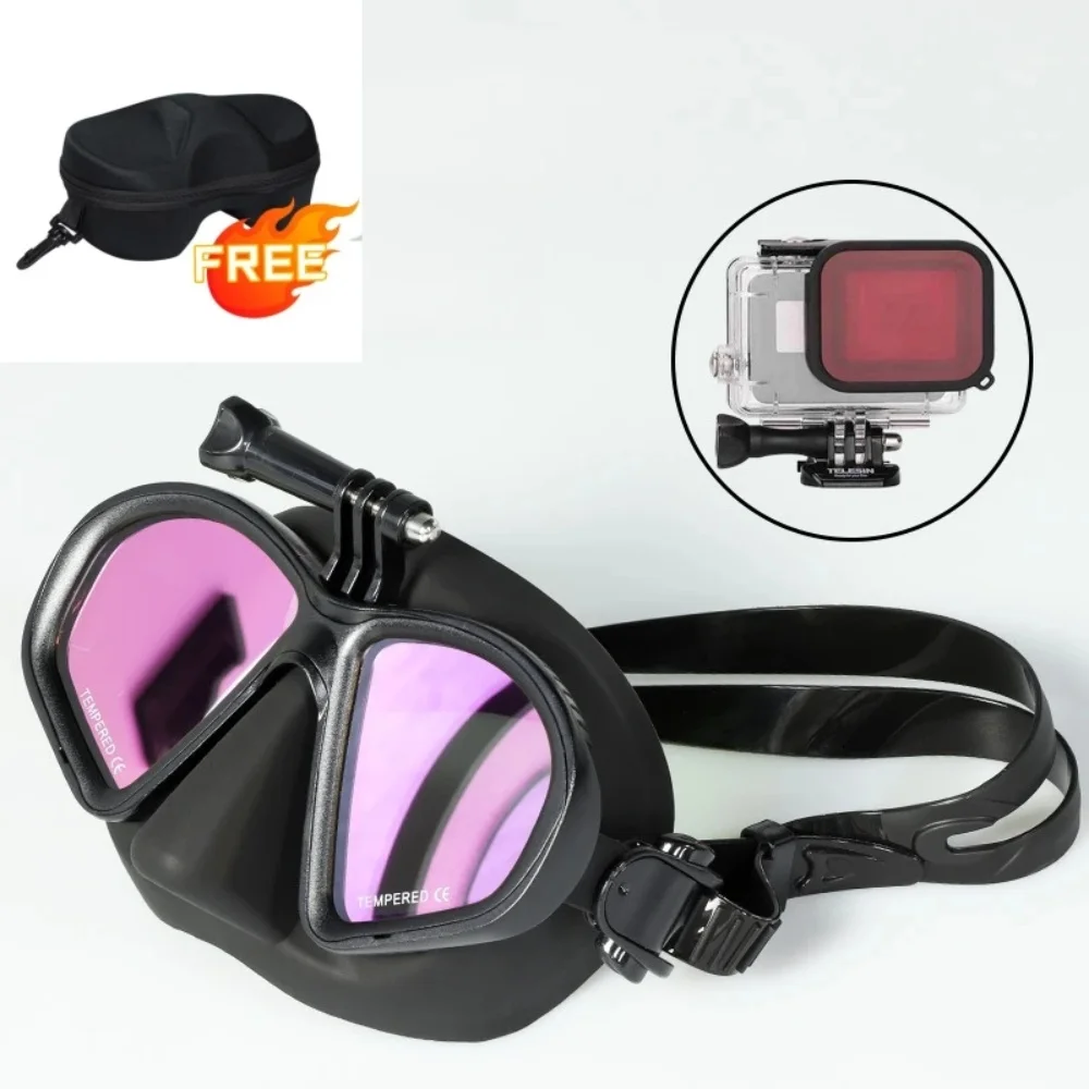 كاميرا تحت الماء مكافحة الضباب رؤية بانورامية أقنعة الغوص نظارات السباحة غص معدات غطس حامل الكاميرا ل Go Pro #1