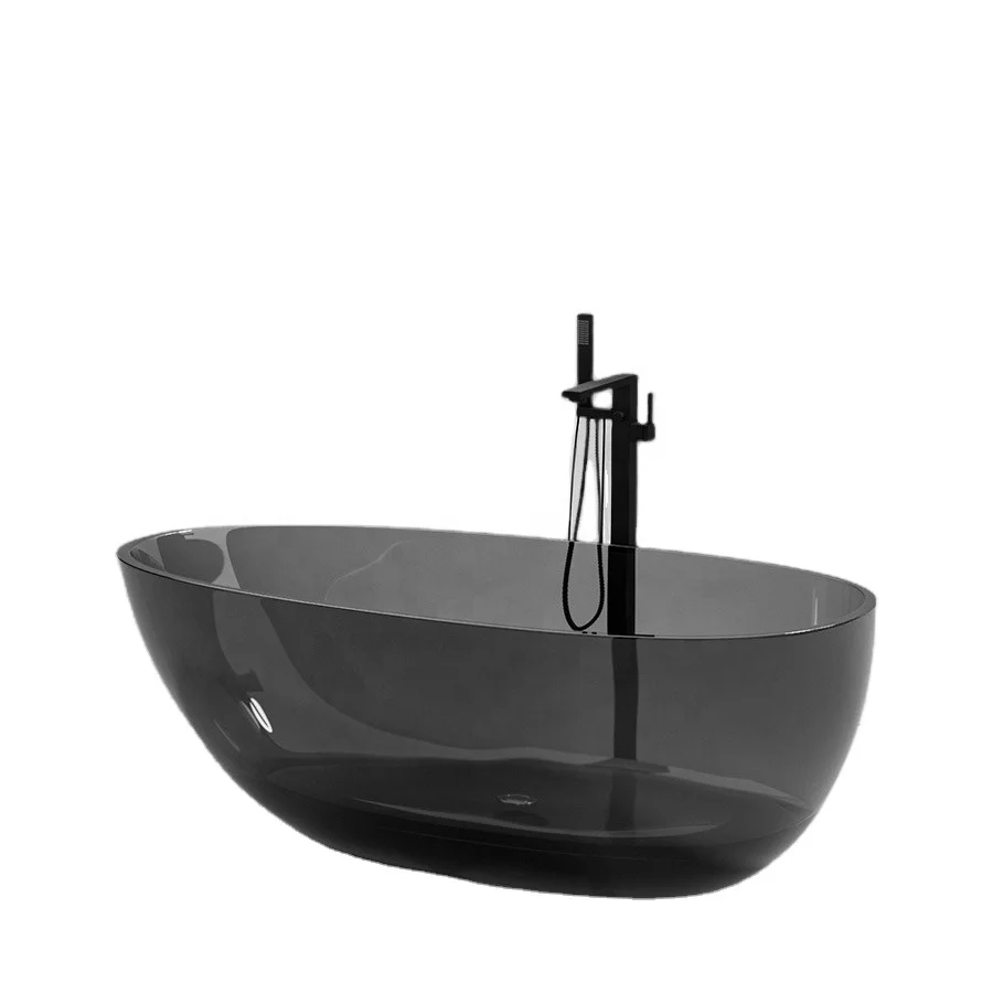 

Good Quality Acrylic Colorful Hot Free Standing Bath Tub Solid Surface Transparent Freestanding Clear Bathtub