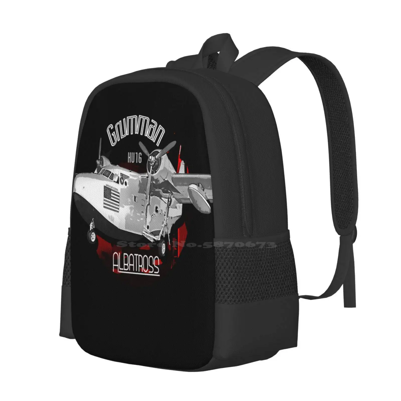 Grumman Hu-16 Albatross 3D Print Design Backpack Student Bag Us Air Force Grumman Hu 16 Albatross Grumman Airplane Military