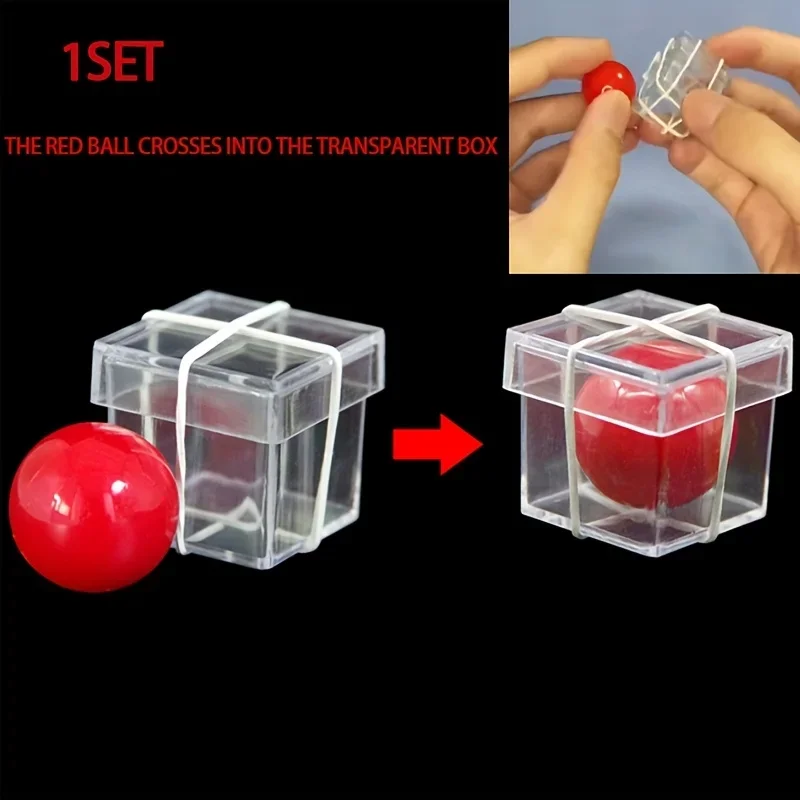 [Zaubertrick, Red Ball Illusion] Red Ball Penetration Illusion Zaubertrick mit transparenter Box |   Close-Up Magic Prop für Hallow