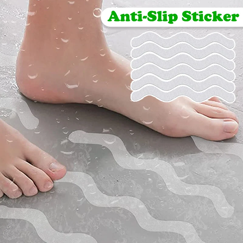 

Anti-slip Sticker Bathroom Toilet Anti-skid Sticker Peva Wavy S-shaped Transparent Bathroom Supplies Bathtub Anti-skid Strip