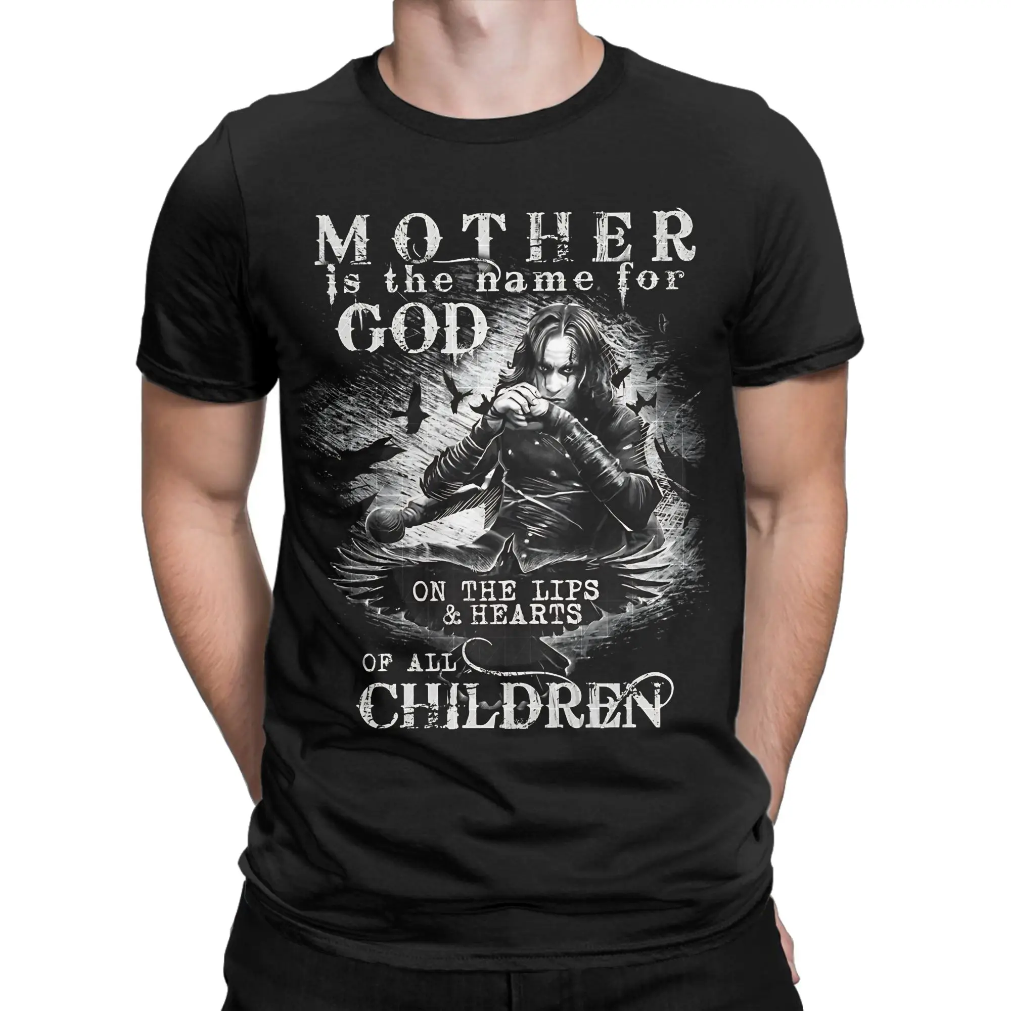 Camiseta The C-Crows Movie Eric Draven Mother is the Name for God, camisetas de moda 100% de algodón, camiseta de manga corta con cuello redondo