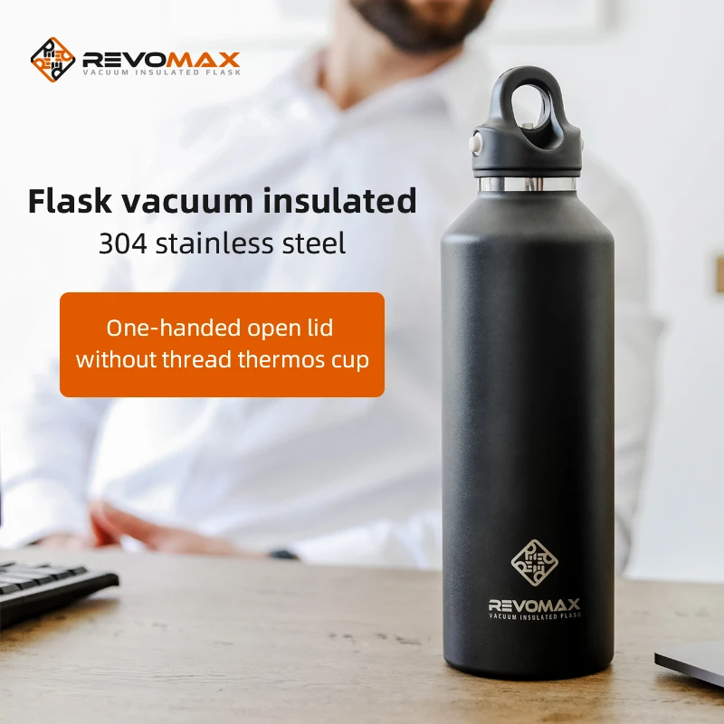 REVOMAX 1000ML Leak Proof Thermos Bottle With Twist-free Lid Keep Cold and Hot Bottle Thermos for Water Tea Coffee Vacuum Flasks