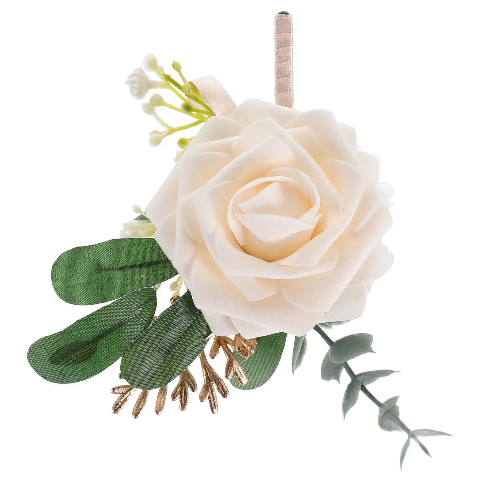 Corsage Wedding For Party Fall Wedding Artificial Boutonniere Groom Bride Premium Fabric Rose Design