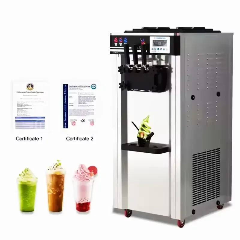 Hot Selling Vertical Soft Ice Cream Machine for Restaurant Sanwei Yogurt Ice Cream Maker Commercial Price