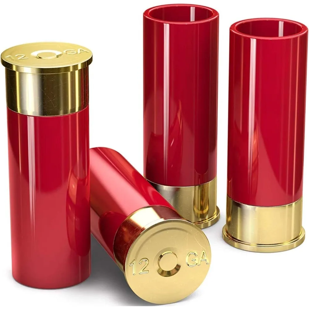 50ml/2ozDrinking Cups 4pcs High Quality Plastic Bullet Shaped Drinking Cups Shotgun Bullet Wine Glasses Party Cocktails BPA Free
