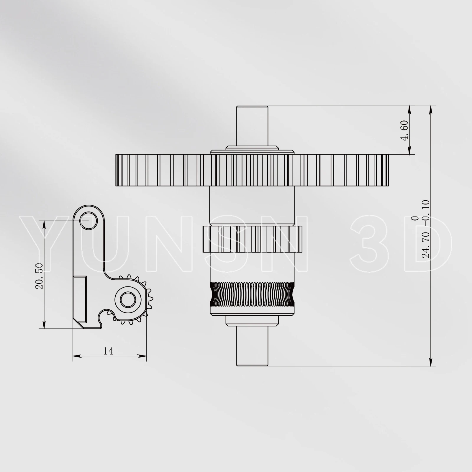 Zahnradsatz für Flashforge Adventurer 5M/5M Pro Extrusionskopf CNC Nanobeschichteter Extruder Dual Drive Gear 3D-Drucker Hotend Druckteil – Detail 8