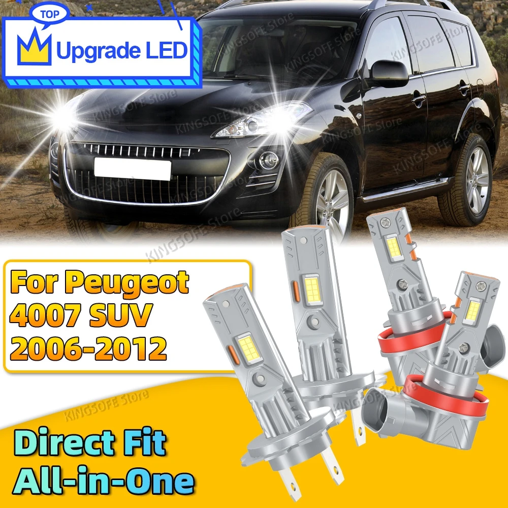 

2/4Pcs 30000LM Car LED Headlight Bulbs H11 H7 6000K CSP Chip Car Lamp For Peugeot 4007 SUV 2006 2007 2008 2009 2010 2011 2012