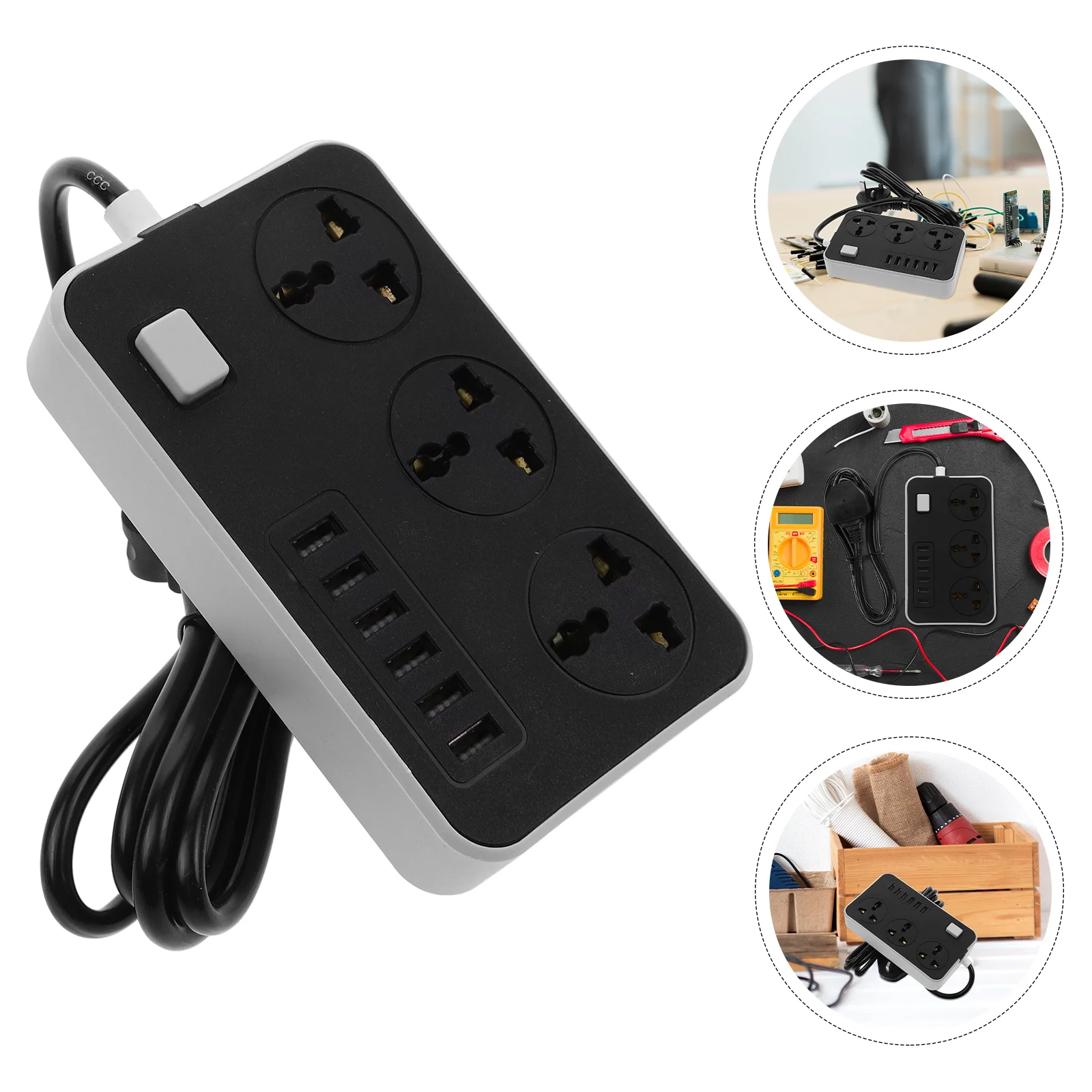 USB Power Strip Multi-use Outlet Board Travel Extension Socket Accessory Panel Smart