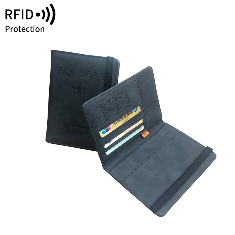 Women Men RFID Vintage Business Passport Covers Holder Multi-Function ID Bank Card PU Leather Wallet Case Travel Accessories