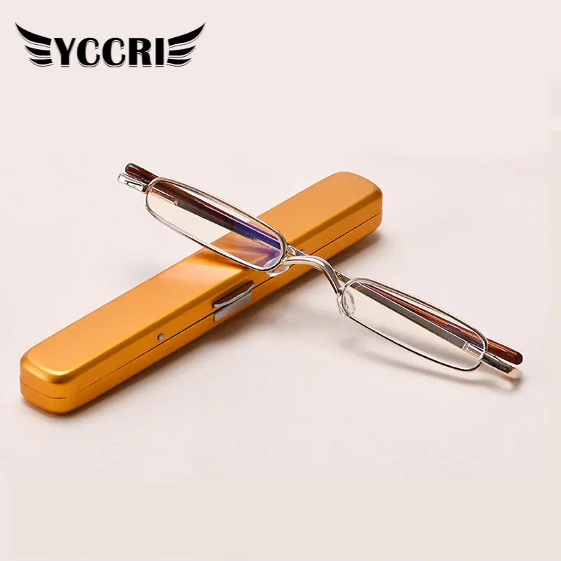 

Ultra Light Reading Glasses Women Portable Metal Glasses with Box Mens Eyeglasses Fashion Eyeglasses +1.0 To +4.0