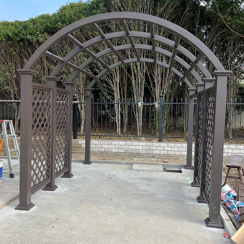 Indoor Arched Trellis for Potted Plants Decorative Room Divider with Planter Boxes for Living Room Greenery