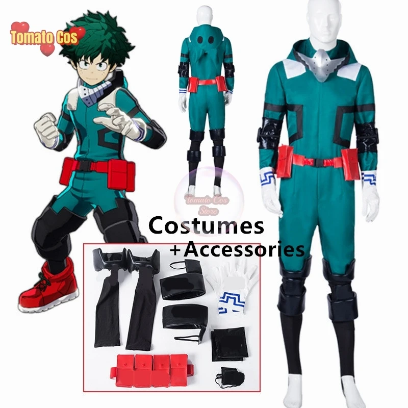 Anime My Hero Academia Cosplay Midoriya Izuku Deku Battle Cosplay Halloween Carnival Costume Unisex Costume Set