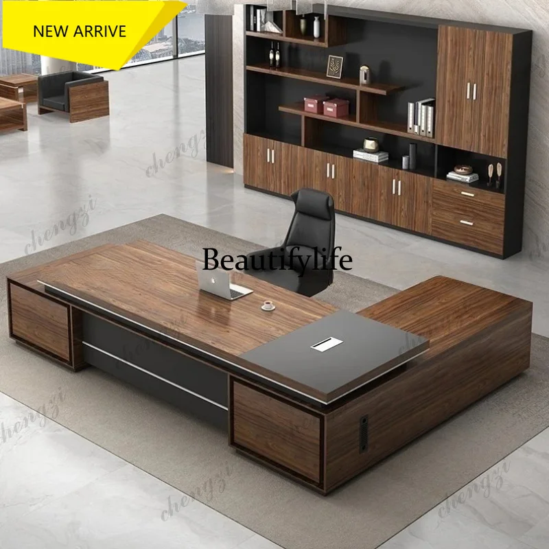 

M178 Modern Long Big Office Desks L Shaped Wooden Writing Drawers Computer Desks Study Designer Reading Escritorios