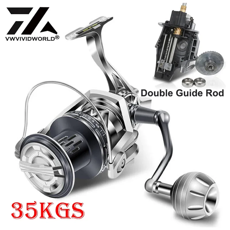 VWVIVIDWORLD,8000-12000,35KG Drag,Saltwater Fishing Reel,Alloy Spool,Steel Bearing,Alloy Gear,Metal Arm,Sea Boat Spinning Reel