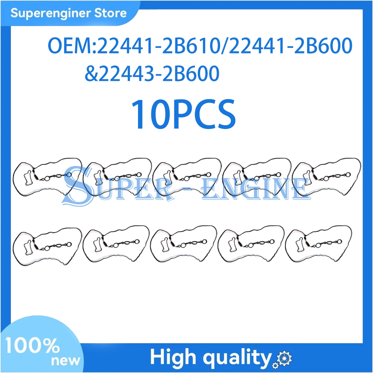 

10PCS 22441-2B610 &22443-2B600 Valve Cover Gasket Set for Hyundai Accent Elantra i30 i40 SONATA VELOSTER Kia Rio Soul Forte
