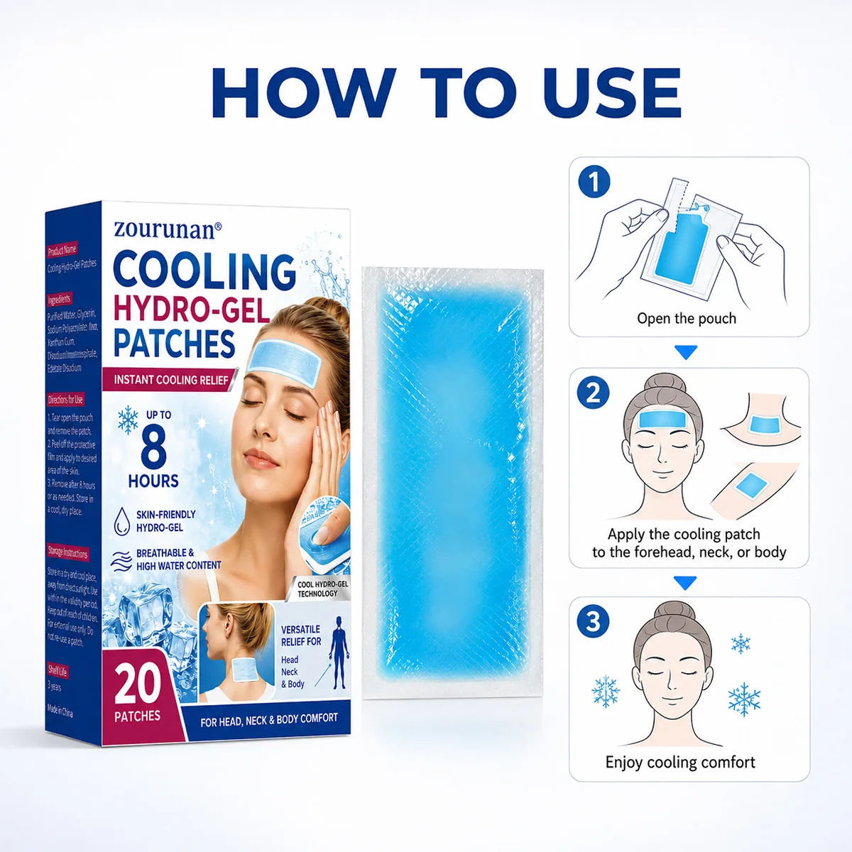 Hydrogel Cold Stickers Summer Outdoor Cooling cool Antipyretic Stickers Physical Cooling Iasting Cooling ice Neck Stickers